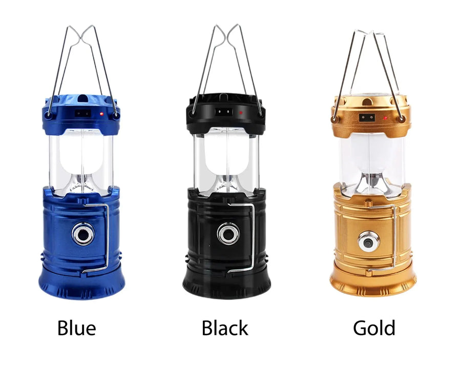 Solar Multifunctional Handheld Camping Lamp Tent Lamp LED Portable Flashlight Portable Waterproof Emergency Powered Work Light