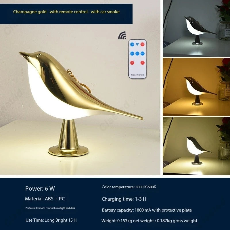 Créatif Nouveau Led Pie Voiture Lumières Décoratives Chambre Chevet Oiseau Veilleuse Atmosphère Lampes Décoratives