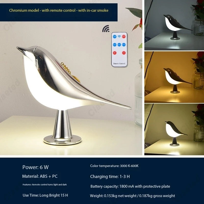 Créatif Nouveau Led Pie Voiture Lumières Décoratives Chambre Chevet Oiseau Veilleuse Atmosphère Lampes Décoratives