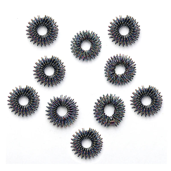 Anneau De Massage Des Doigts En or Noir, 5 Pièces/Ensemble, Anneau D'Acupuncture, Thérapie Relaxante, Main