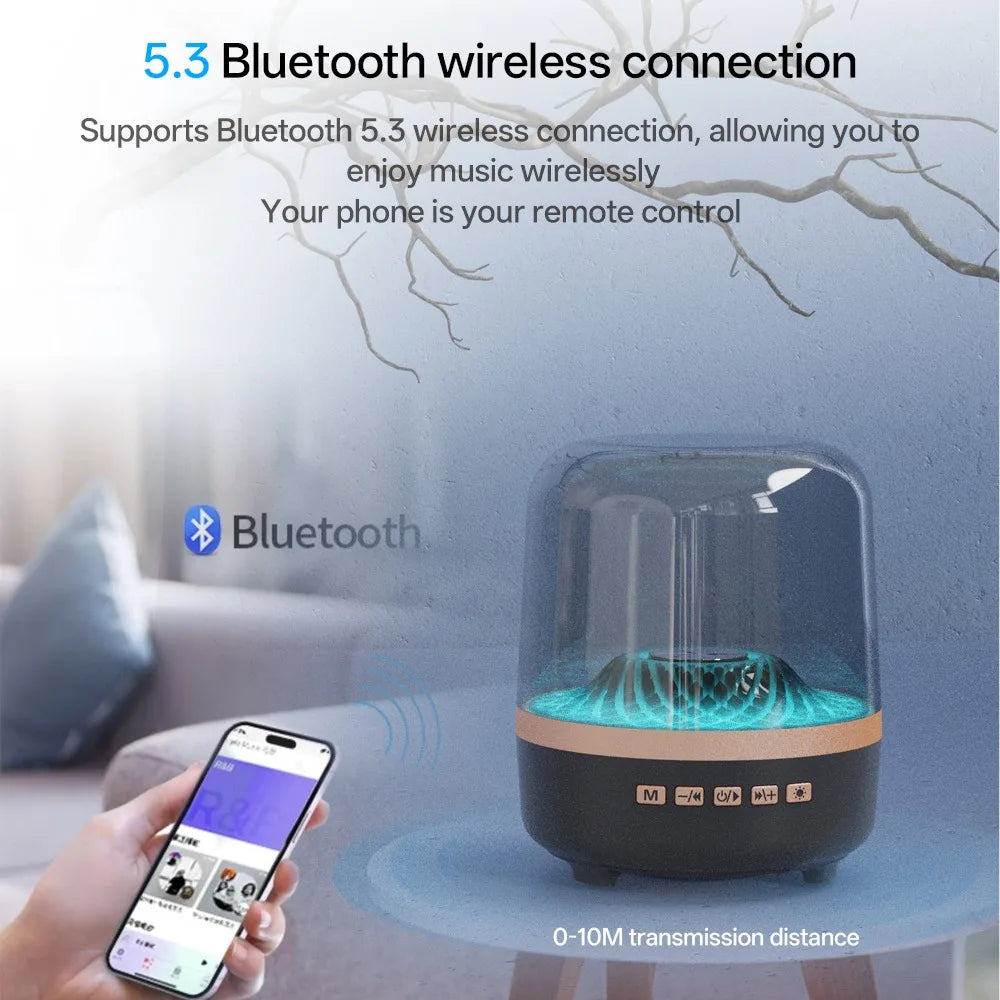 Glaze 5 Caisson De Basses Bluetooth 5.3 Audio Lampe Respiratoire Haut-Parleurs Hi-Fi Acoustique Sans Fil Barre De Son Haut-Parleur Portable Pour Home Cinéma