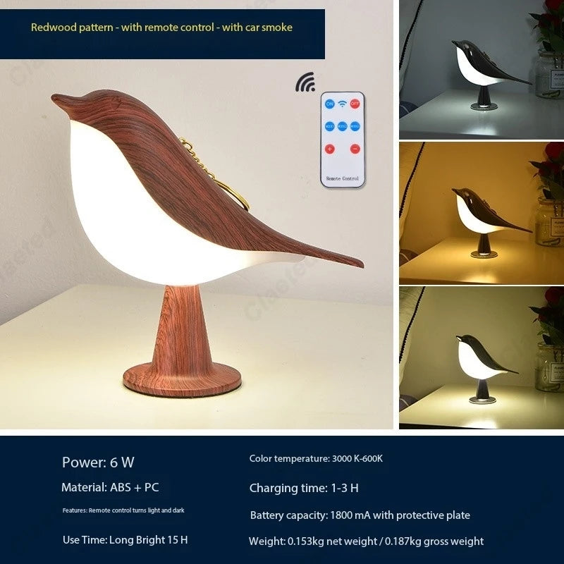 Créatif Nouveau Led Pie Voiture Lumières Décoratives Chambre Chevet Oiseau Veilleuse Atmosphère Lampes Décoratives