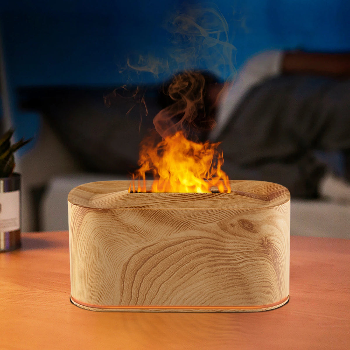 Flame Air Humidifier with 7 Colors Light Aroma Diffuser with Auto-Off Protection Air Diffuser Humidifier for Home Office Bedroom