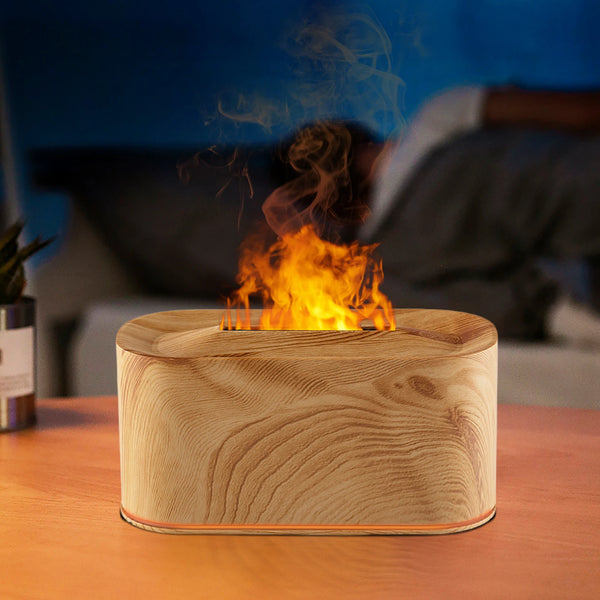 Flame Air Humidifier with 7 Colors Light Aroma Diffuser with Auto-Off Protection Air Diffuser Humidifier for Home Office Bedroom