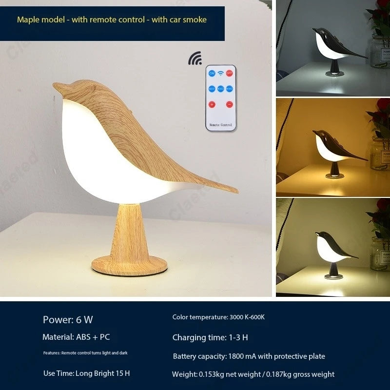 Créatif Nouveau Led Pie Voiture Lumières Décoratives Chambre Chevet Oiseau Veilleuse Atmosphère Lampes Décoratives