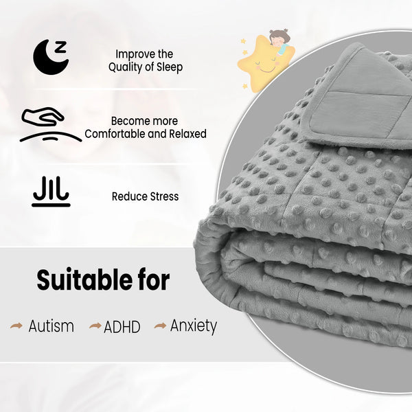 Weighted Blanket for Kids Teenagers Double Sided Heavy Blanket Reduce Stress Relaxation Therapeutic Sleeping Blanket